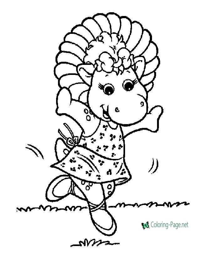 print barney coloring page