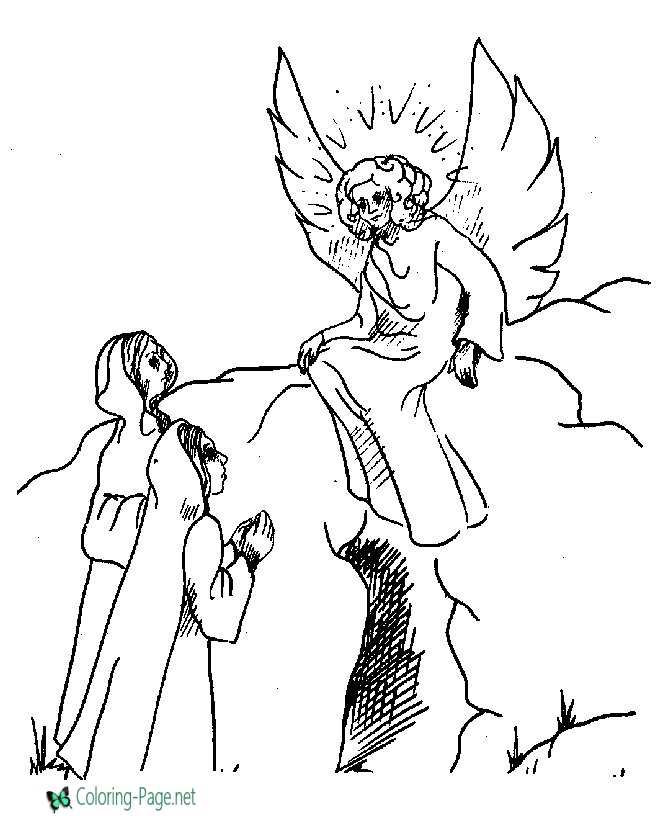 Angel on High - Bible Coloring Pages