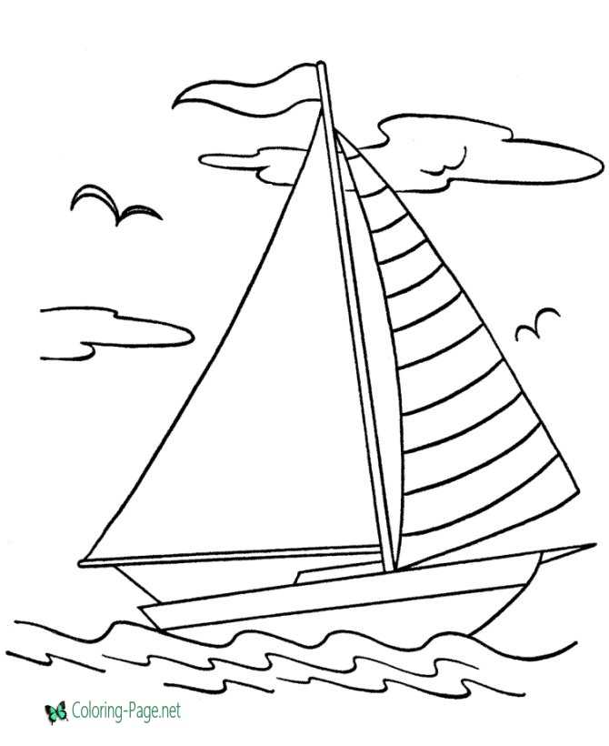 Printable Sail Boat Coloring Pages