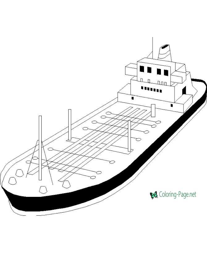 Cargo Ship Coloring Pages