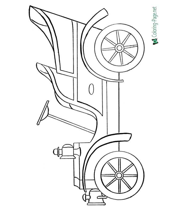 Free Printable Antique Cars Coloring Page