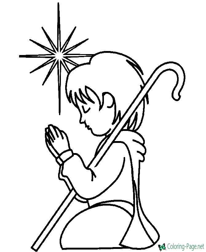 Christian Coloring Pages - Boy in Prayer