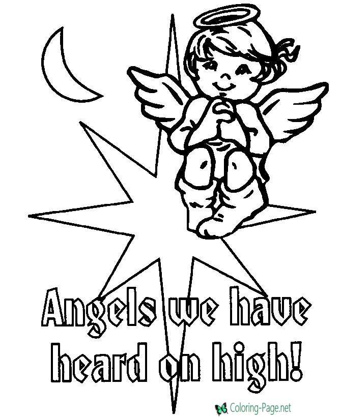 Angels Heard on High Christian Coloring Pages