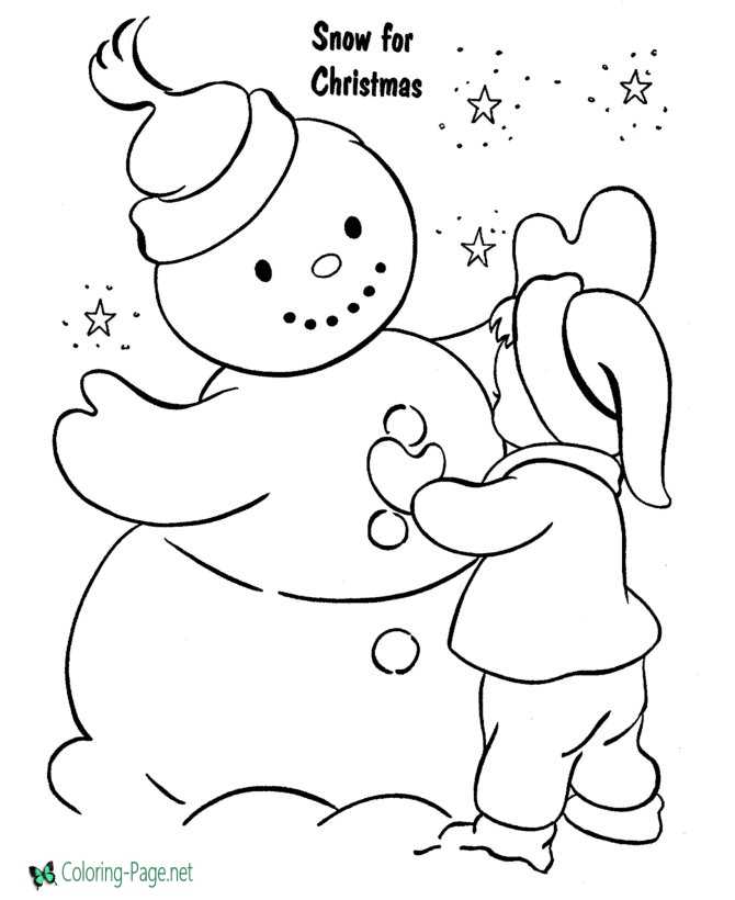 Snow for Christmas Coloring Pages