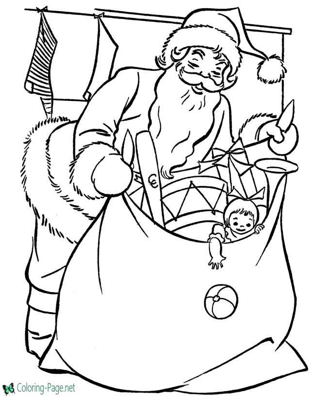 Christmas morning coloring page