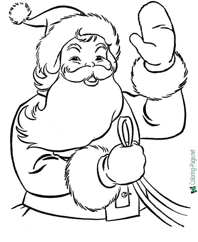 Free printable Christmas coloring page - Santa Claus
