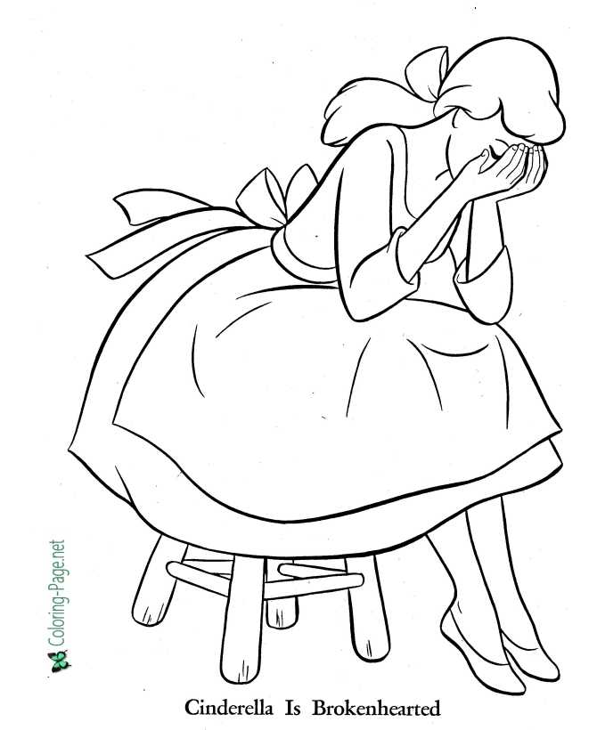 printable Cinderella coloring page