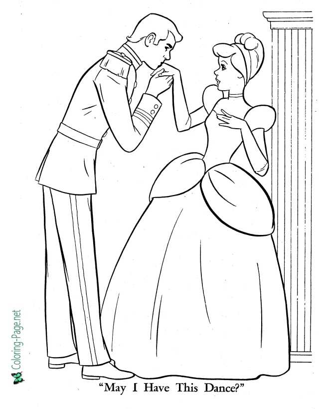 Prince and Cinderella Coloring Page