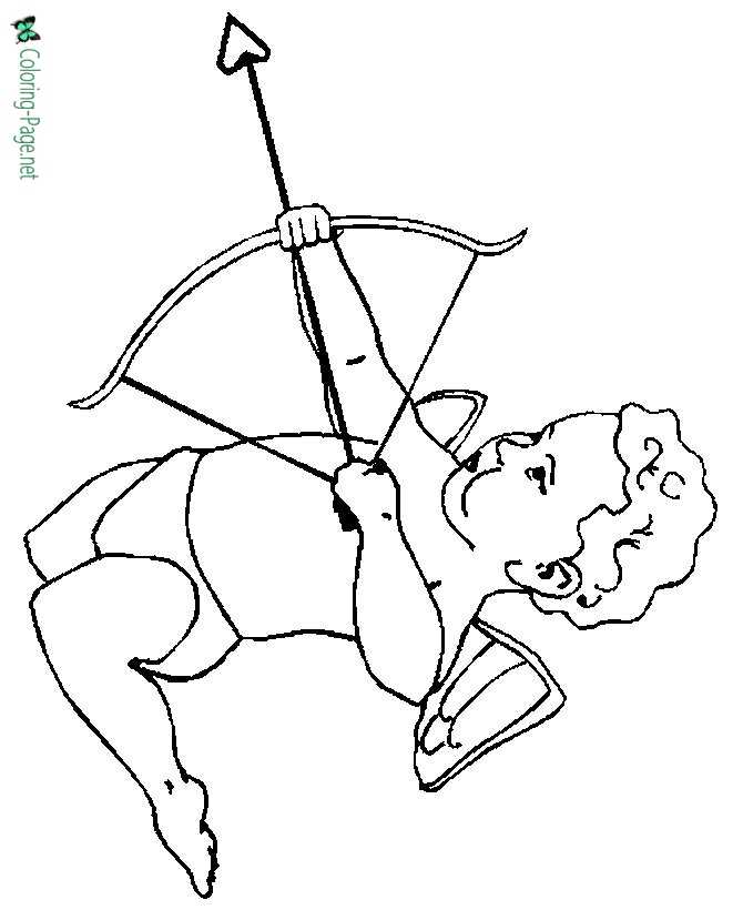 Printable Cupid Coloring Pages