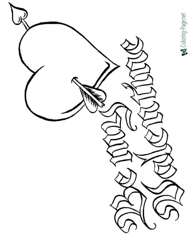 Be my Valentine Cupid Coloring Pages