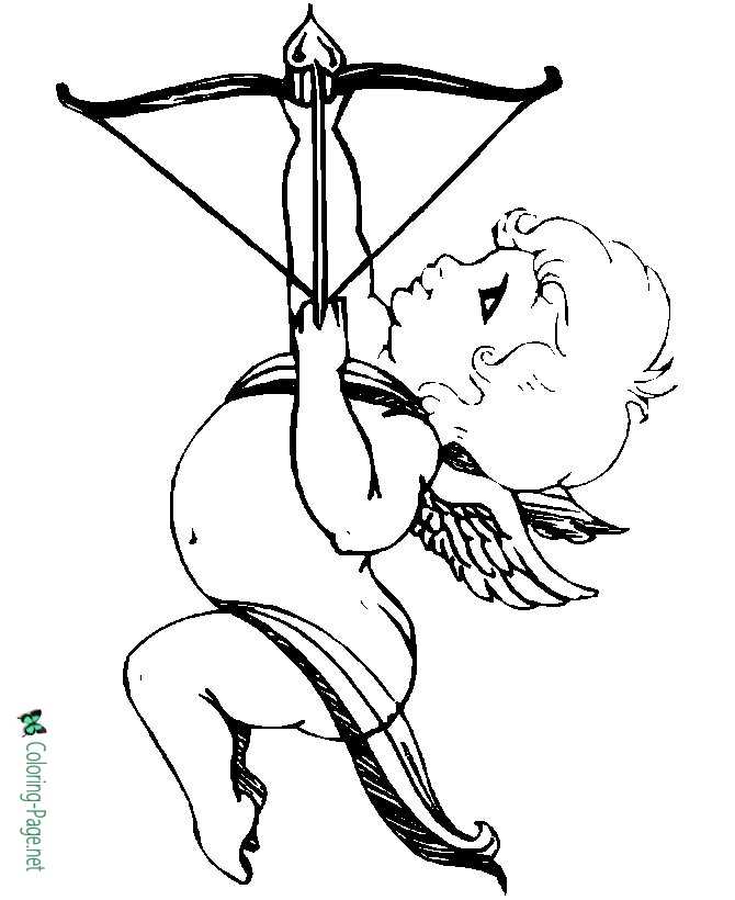 Printable Coloring Page of Cupid