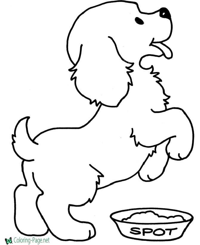Meal Time Dog Coloring Pages