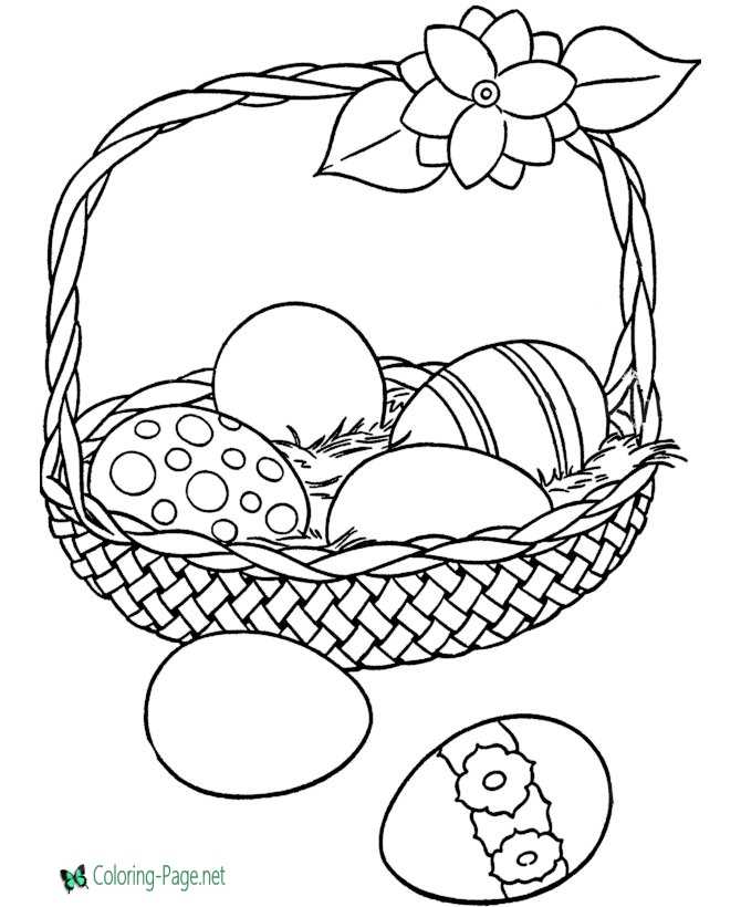 Easter Basket Coloring Pages Easter Eggs