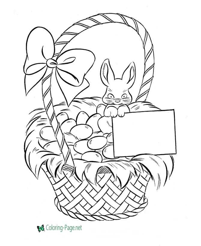 Easter Basket Coloring Pages to Print and Color