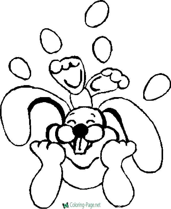 Easter Coloring Pages Happy Bunny
