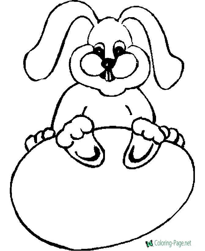 Egg Bunny Easter Coloring Pages