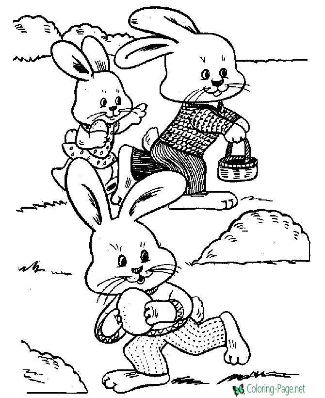 Easter Egg Hunt Coloring Pages