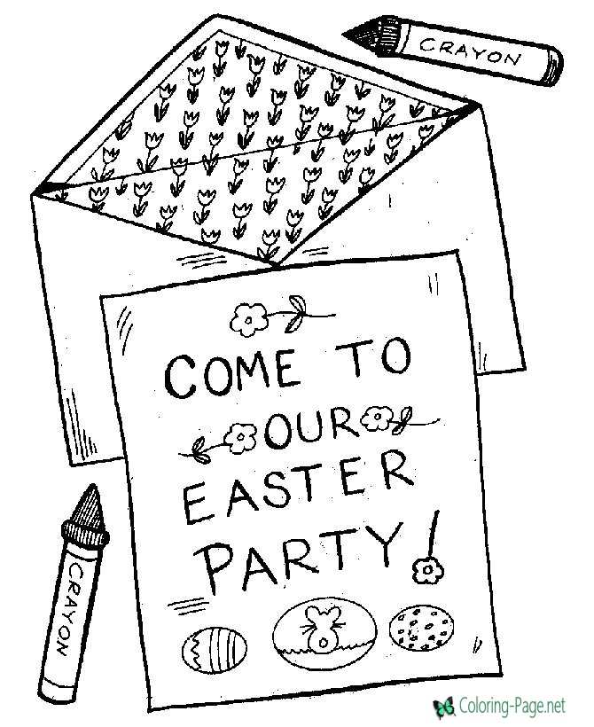 Easter Coloring Pages party Invitation