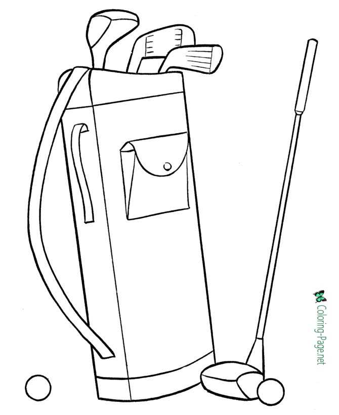 Father´s Day Coloring Pages Golf Clubs