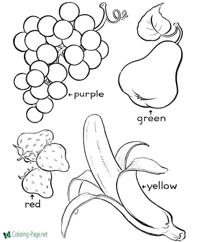 Preschool Food Coloring Page
