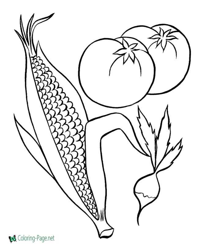 Food Coloring Pages Vegetable
