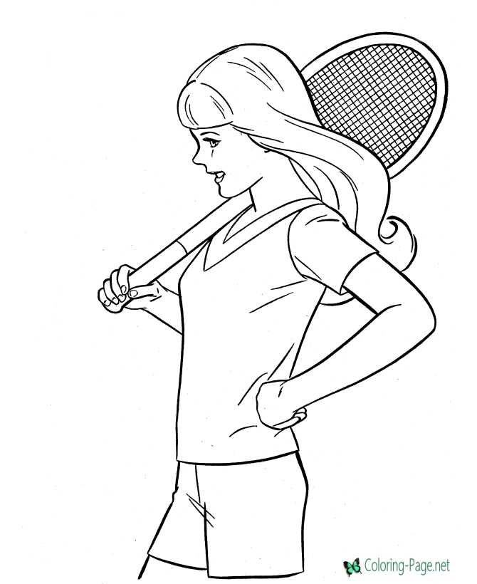 printable tennis girls coloring pages