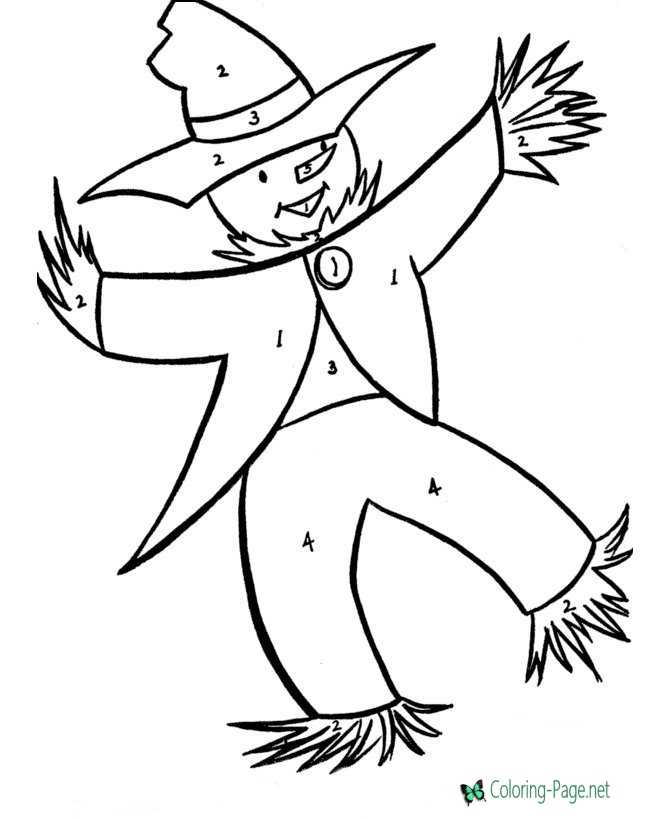 Halloween Coloring Pages Color by Number