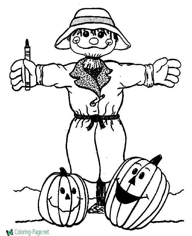 Halloween Coloring Pages Scarecrow
