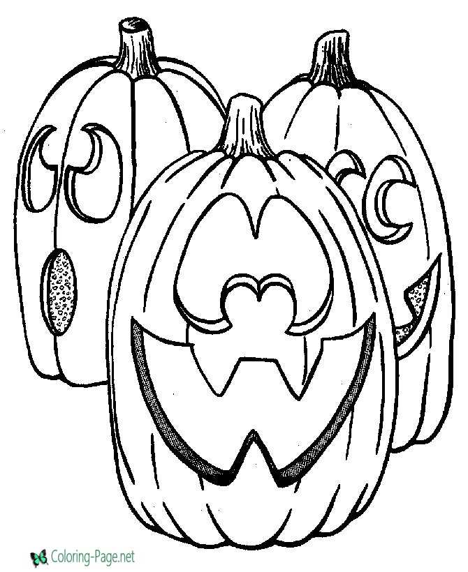 Halloween Coloring Pages 3 Jack O Lanterns