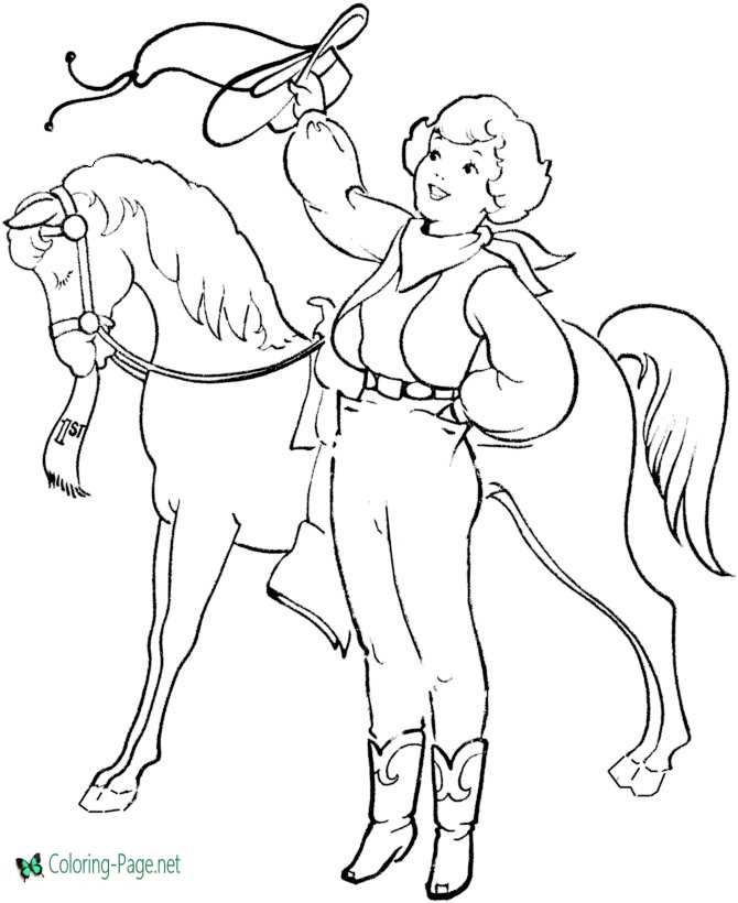 western horse coloring page