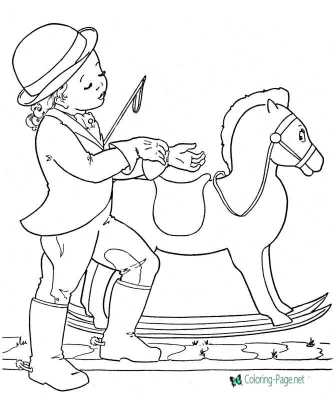 rocking horse coloring pages