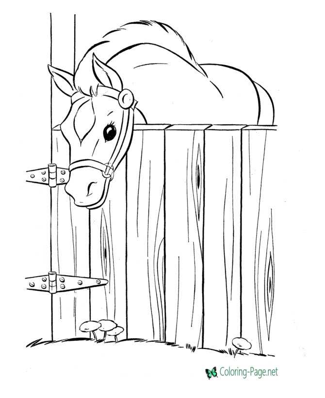 Horse Coloring Pages Pony Stall