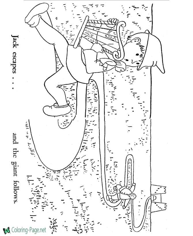 printable Jack and the Beanstalk coloring page