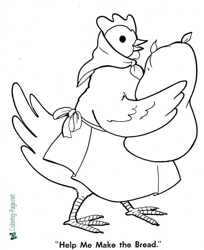 little red hen coloring page for children