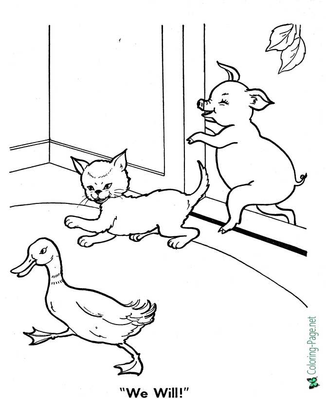 printable little red hen coloring page