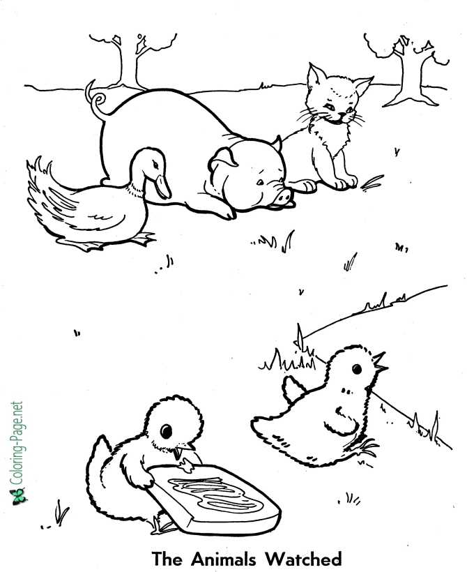 printable Little Red Hen coloring pages