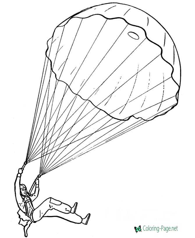Military Coloring Pages Paratrooper