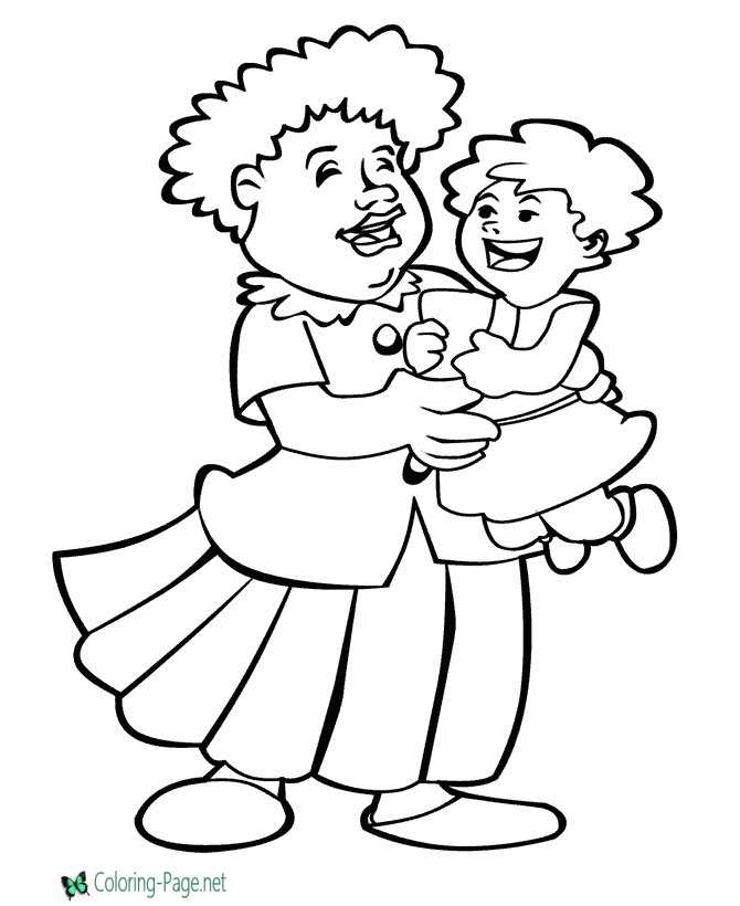 Mother´s Day Coloring Pages Little Girls Hug
