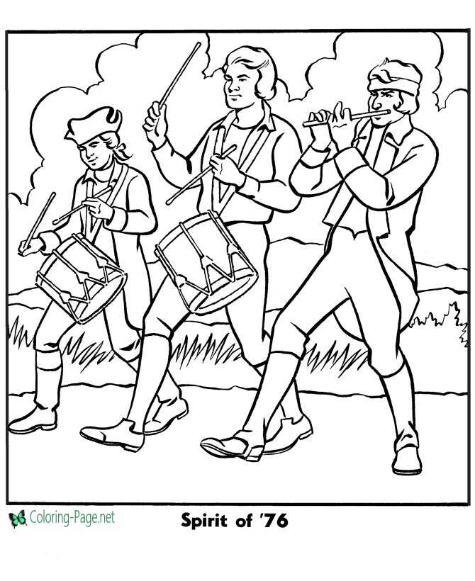 Patriotic Coloring Pages Spirit of '76