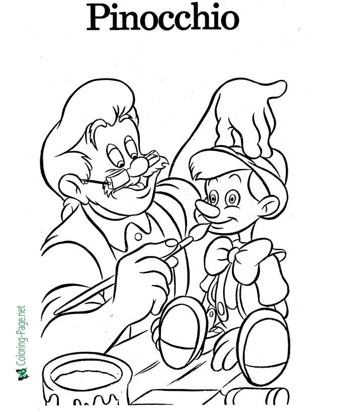 print Pinocchio coloring page