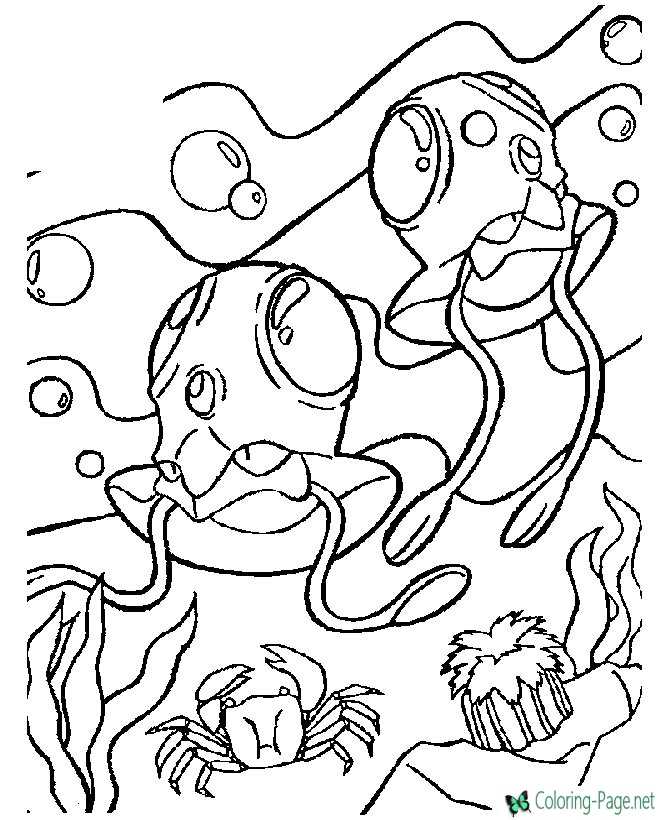 printable pokemon coloring page - Under the Sea