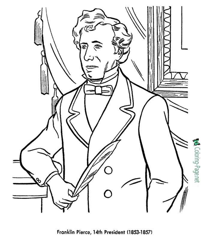 US Presidents Coloring Pages Franklin Pierce