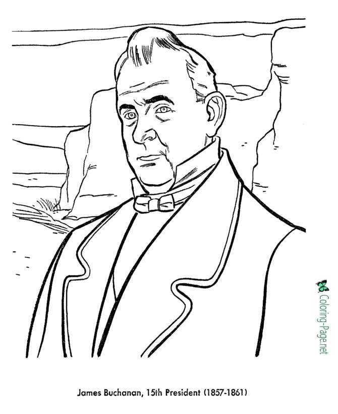 US Presidents Coloring Pages James Buchanan