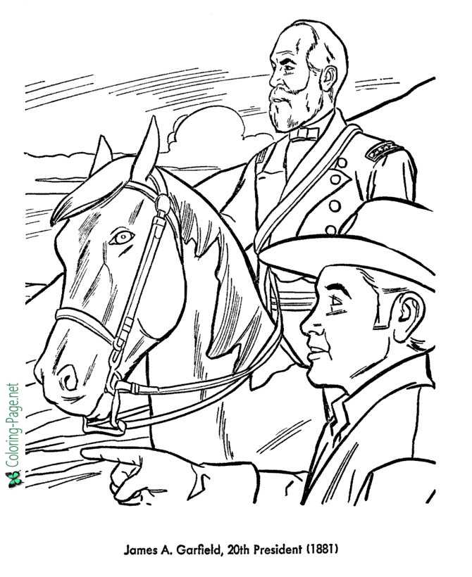 US Presidents Coloring Pages James Garfield