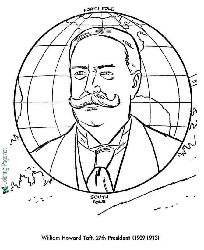US Presidents Coloring Pages William Taft