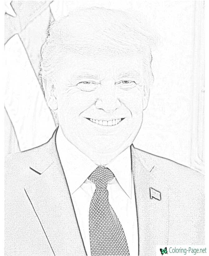 US Presidents Coloring Pages Donald Trump