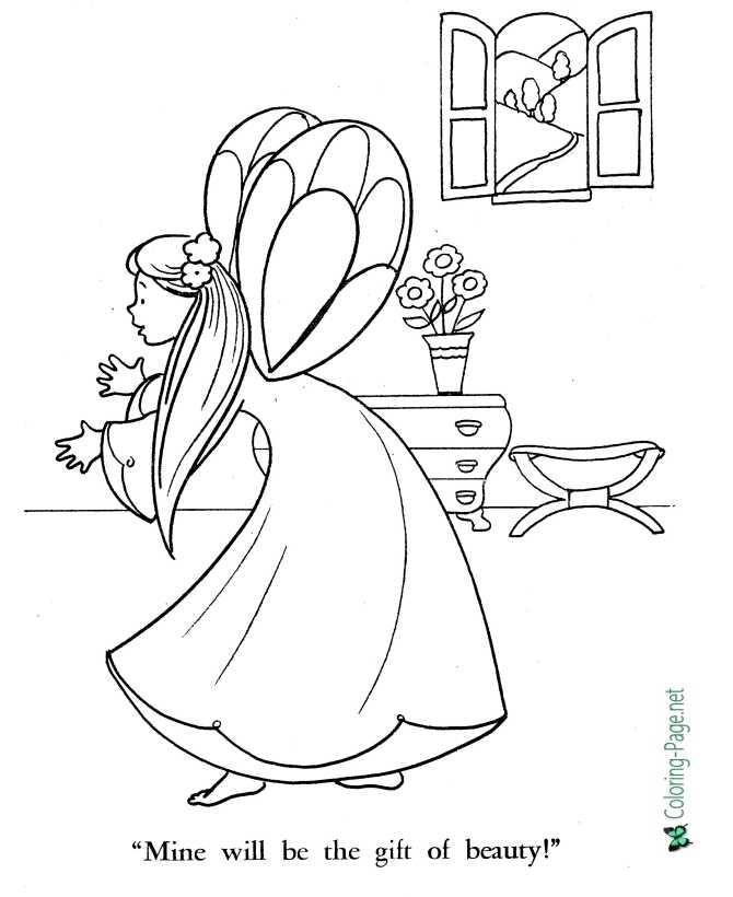 princess coloring page to print