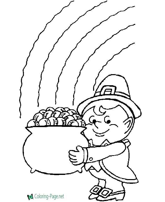 St Patrick´s Day Coloring Pages Leprechaun Gold