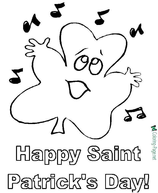 St Patrick´s Day Coloring Pages Happy Saint Paddys