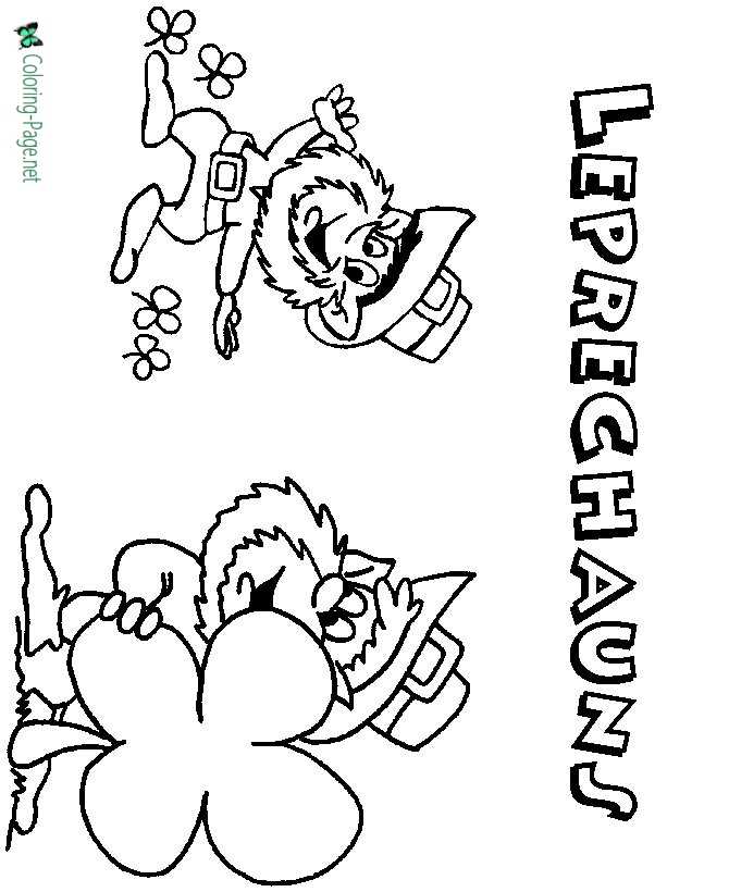 St Patrick´s Day Coloring Pages Leprechauns Shamrocks